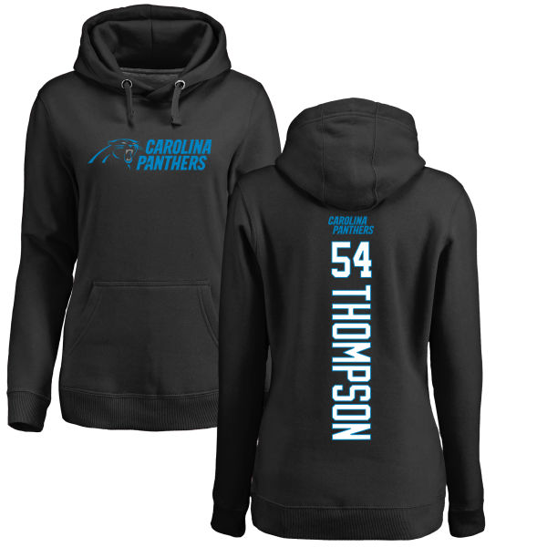Carolina Panthers Black Women Shaq Thompson Backer NFL Football #54 Pullover Hoodie Sweatshirts->women nfl jersey->Women Jersey